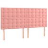 Cama Doble | Cama Para Adultos | Cama Box Spring Con Colchón Terciopelo Rosa 180x200 Cm Cfw6347579