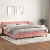 Cama Doble | Cama Para Adultos | Cama Box Spring Con Colchón Terciopelo Rosa 200x200 Cm Cfw2864930