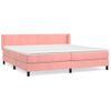 Cama Doble | Cama Para Adultos | Cama Box Spring Con Colchón Terciopelo Rosa 200x200 Cm Cfw2864930