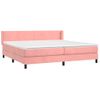 Cama Doble | Cama Para Adultos | Cama Box Spring Con Colchón Terciopelo Rosa 200x200 Cm Cfw2864930