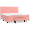 Cama Doble | Cama Para Adultos | Cama Box Spring Con Colchón Terciopelo Rosa 200x200 Cm Cfw7104091