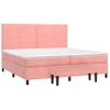 Cama Doble | Cama Para Adultos | Cama Box Spring Con Colchón Terciopelo Rosa 200x200 Cm Cfw7104091