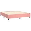 Cama Doble | Cama Para Adultos | Cama Box Spring Con Colchón Terciopelo Rosa 200x200 Cm Cfw7104091