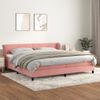 Cama Doble | Cama Para Adultos | Cama Box Spring Con Colchón Terciopelo Rosa 200x200 Cm Cfw8399360