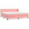 Cama Doble | Cama Para Adultos | Cama Box Spring Con Colchón Terciopelo Rosa 200x200 Cm Cfw8399360