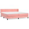 Cama Doble | Cama Para Adultos | Cama Box Spring Con Colchón Terciopelo Rosa 200x200 Cm Cfw8690783