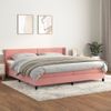 Cama Doble | Cama Para Adultos | Cama Box Spring Con Colchón Terciopelo Rosa 200x200 Cm Cfw2912601