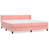 Cama Doble | Cama Para Adultos | Cama Box Spring Con Colchón Terciopelo Rosa 200x200 Cm Cfw1313806