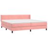 Cama Doble | Cama Para Adultos | Cama Box Spring Con Colchón Terciopelo Rosa 200x200 Cm Cfw1313806