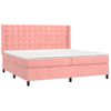 Cama Doble | Cama Para Adultos | Cama Box Spring Con Colchón Terciopelo Rosa 200x200 Cm Cfw7416299