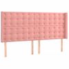 Cama Doble | Cama Para Adultos | Cama Box Spring Con Colchón Terciopelo Rosa 200x200 Cm Cfw7416299