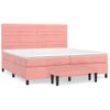 Cama Doble | Cama Para Adultos | Cama Box Spring Con Colchón Terciopelo Rosa 200x200 Cm Cfw2927671