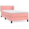 Cama Individual | Cama Para Adultos | Cama Box Spring Con Colchón Terciopelo Rosa 90x190 Cm Cfw1314671