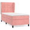 Cama Individual | Cama Para Adultos | Cama Box Spring Con Colchón Terciopelo Rosa 90x190 Cm Cfw2739927