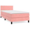 Cama Individual | Cama Para Adultos | Cama Box Spring Con Colchón Terciopelo Rosa 90x190 Cm Cfw3249515