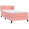 Cama Individual | Cama Para Adultos | Cama Box Spring Con Colchón Terciopelo Rosa 90x190 Cm Cfw7578924