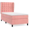 Cama Individual | Cama Para Adultos | Cama Box Spring Con Colchón Terciopelo Rosa 90x190 Cm Cfw8687273