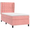 Cama Individual | Cama Para Adultos | Cama Box Spring Con Colchón Terciopelo Rosa 90x190 Cm Cfw8687273