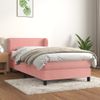 Cama Individual | Cama Para Adultos | Cama Box Spring Con Colchón Terciopelo Rosa 90x190 Cm Cfw5867091