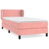 Cama Individual | Cama Para Adultos | Cama Box Spring Con Colchón Terciopelo Rosa 90x190 Cm Cfw5867091