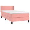 Cama Individual | Cama Para Adultos | Cama Box Spring Con Colchón Terciopelo Rosa 90x200 Cm Cfw5753414