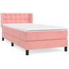 Cama Individual | Cama Para Adultos | Cama Box Spring Con Colchón Terciopelo Rosa 90x200 Cm Cfw2280675