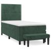 Cama Individual | Cama Para Adultos | Cama Box Spring Con Colchón Terciopelo Verde Oscuro 100x200 Cm Cfw7152085