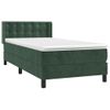 Cama Individual | Cama Para Adultos | Cama Box Spring Con Colchón Terciopelo Verde Oscuro 100x200 Cm Cfw7932435