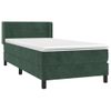 Cama Individual | Cama Para Adultos | Cama Box Spring Con Colchón Terciopelo Verde Oscuro 100x200 Cm Cfw1610323