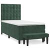 Cama Individual | Cama Para Adultos | Cama Box Spring Con Colchón Terciopelo Verde Oscuro 100x200 Cm Cfw3053335