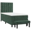 Cama Individual | Cama Para Adultos | Cama Box Spring Con Colchón Terciopelo Verde Oscuro 100x200 Cm Cfw3053335