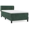 Cama Individual | Cama Para Adultos | Cama Box Spring Con Colchón Terciopelo Verde Oscuro 100x200 Cm Cfw5034572