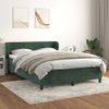 Cama Doble | Cama Para Adultos | Cama Box Spring Con Colchón Terciopelo Verde Oscuro 140x190 Cm Cfw3514604