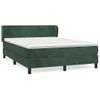 Cama Doble | Cama Para Adultos | Cama Box Spring Con Colchón Terciopelo Verde Oscuro 140x190 Cm Cfw3514604