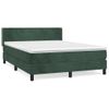 Cama Doble | Cama Para Adultos | Cama Box Spring Con Colchón Terciopelo Verde Oscuro 140x190 Cm Cfw8273659