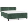 Cama Doble | Cama Para Adultos | Cama Box Spring Con Colchón Terciopelo Verde Oscuro 140x200 Cm Cfw8278780