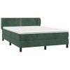 Cama Doble | Cama Para Adultos | Cama Box Spring Con Colchón Terciopelo Verde Oscuro 140x200 Cm Cfw8278780