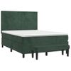 Cama Doble | Cama Para Adultos | Cama Box Spring Con Colchón Terciopelo Verde Oscuro 140x200 Cm Cfw4010227