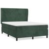 Cama Doble | Cama Para Adultos | Cama Box Spring Con Colchón Terciopelo Verde Oscuro 140x200 Cm Cfw4403863