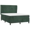 Cama Doble | Cama Para Adultos | Cama Box Spring Con Colchón Terciopelo Verde Oscuro 140x200 Cm Cfw4403863