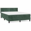 Cama Doble | Cama Para Adultos | Cama Box Spring Con Colchón Terciopelo Verde Oscuro 140x200 Cm Cfw8109235