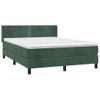 Cama Doble | Cama Para Adultos | Cama Box Spring Con Colchón Terciopelo Verde Oscuro 140x200 Cm Cfw8109235