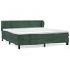 Cama Doble | Cama Para Adultos | Cama Box Spring Con Colchón Terciopelo Verde Oscuro 160x200 Cm Cfw7801124