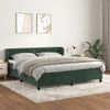 Cama Doble | Cama Para Adultos | Cama Box Spring Con Colchón Terciopelo Verde Oscuro 160x200 Cm Cfw8747933