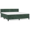 Cama Doble | Cama Para Adultos | Cama Box Spring Con Colchón Terciopelo Verde Oscuro 160x200 Cm Cfw9268380