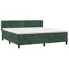 Cama Doble | Cama Para Adultos | Cama Box Spring Con Colchón Terciopelo Verde Oscuro 160x200 Cm Cfw9268380