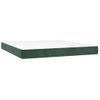 Cama Doble | Cama Para Adultos | Cama Box Spring Con Colchón Terciopelo Verde Oscuro 160x200 Cm Cfw9268380