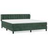 Cama Doble | Cama Para Adultos | Cama Box Spring Con Colchón Terciopelo Verde Oscuro 180x200 Cm Cfw4526284