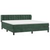 Cama Doble | Cama Para Adultos | Cama Box Spring Con Colchón Terciopelo Verde Oscuro 180x200 Cm Cfw4526284