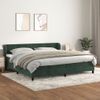 Cama Doble | Cama Para Adultos | Cama Box Spring Con Colchón Terciopelo Verde Oscuro 200x200 Cm Cfw8087389